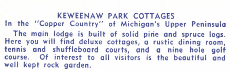 Keweenaw Park Cottages - Vintage Postcard